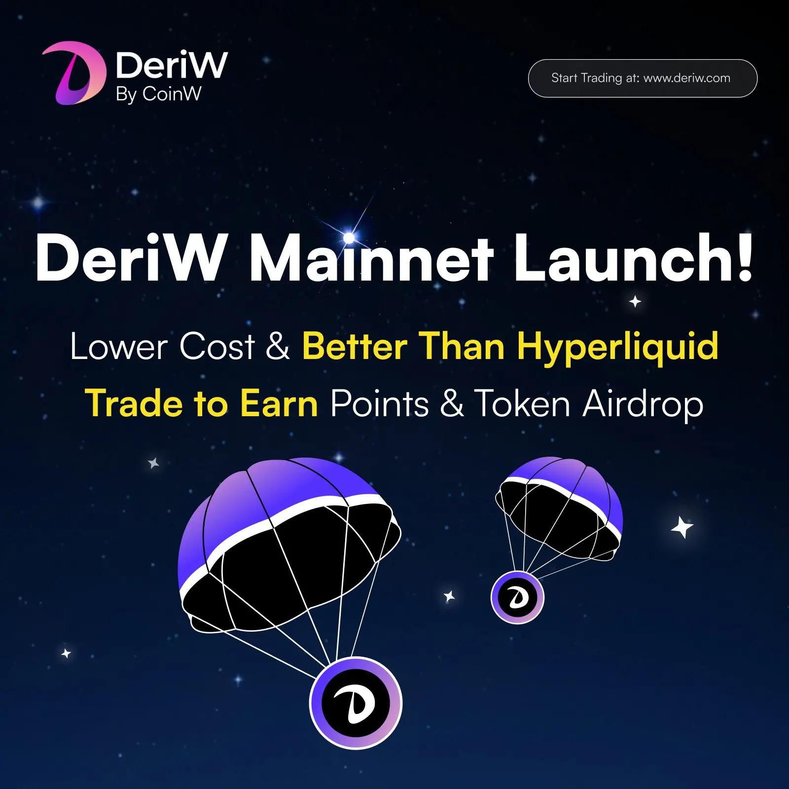 DeriWはメインネットのローンチを発表し、ゼロガスのオンチェーンデリバティブの新時代を切り開きます。
