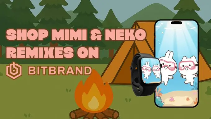 Camp Network“Mimi & Neko”の二次創作受賞作品は、BitBrandで美しい壁紙として販売され、Appleデバイスで展示されます。