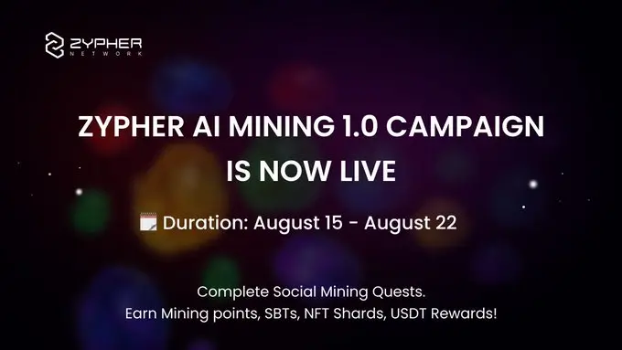 Zypher AI Mining 1.0 在 BNB Chain 正式上线：开启行为驱动型挖矿新时代