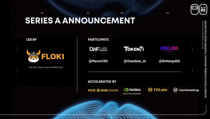 탈중앙화 AI 개발 프로토콜 RICE AI가 A 라운드 자금을 완료했으며, FLOKI가 주도했습니다