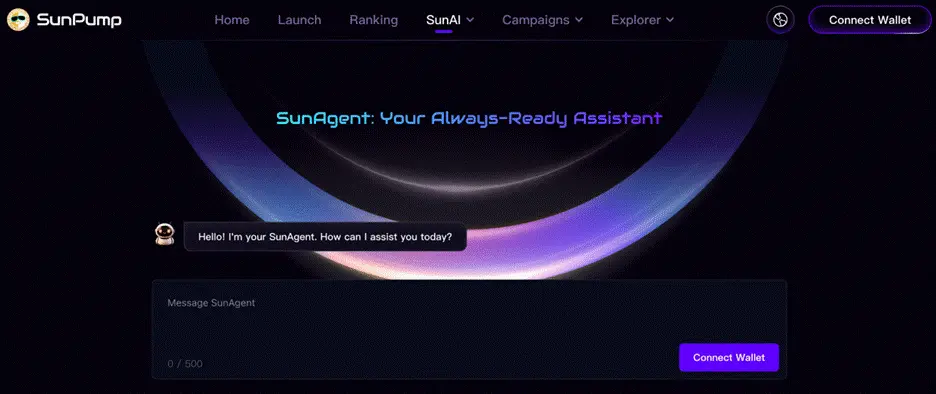 SunPump lowers the issuance threshold with AI Agent, while SunAgent and SunGenX create 