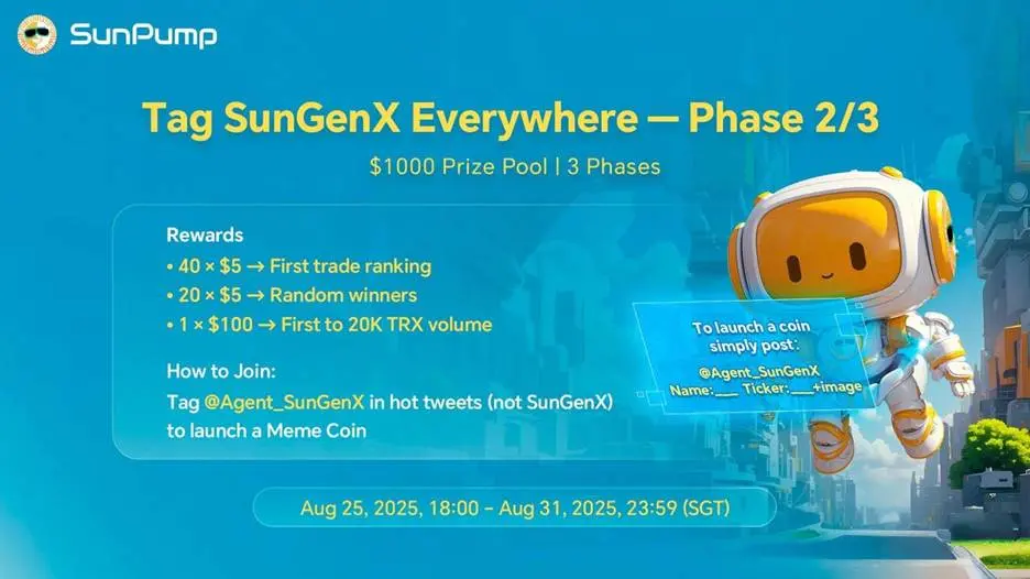 SunPump lowers the issuance threshold with AI Agent, while SunAgent and SunGenX create 