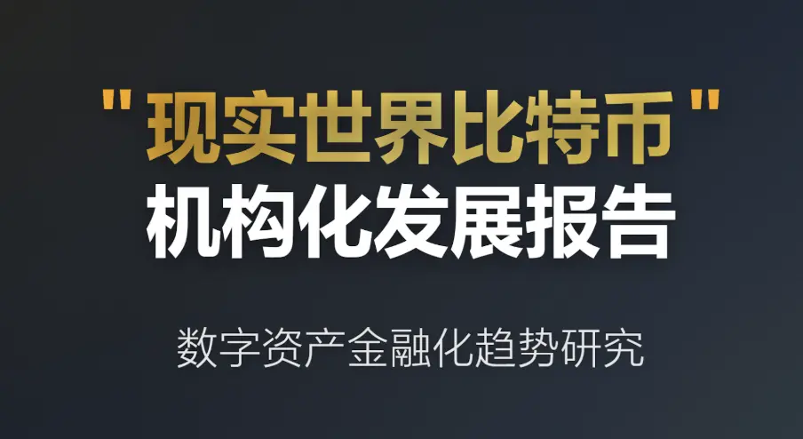 "Real World Bitcoin" Institutional Development Report - Research on the Trend of Digital Asset Financialization