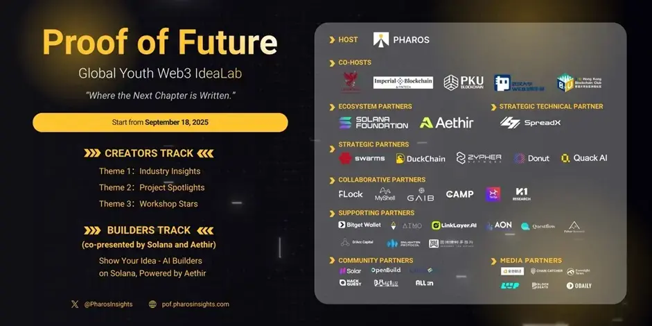 Phaors가 Solana 및 Aethir와 함께 Proof of Future 글로벌 청년 Contenthon 챌린지를 개최합니다. Creators 및 Builders 두 개의 트랙 작품 제출이 공식적으로 시작되었습니다!
