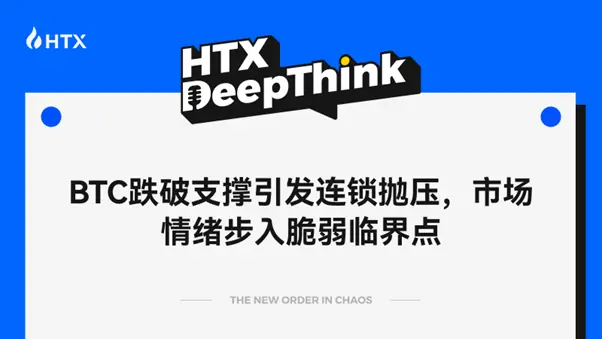 HTX DeepThink：BTC 跌破支撑引发连锁抛压，市场情绪步入脆弱临界点