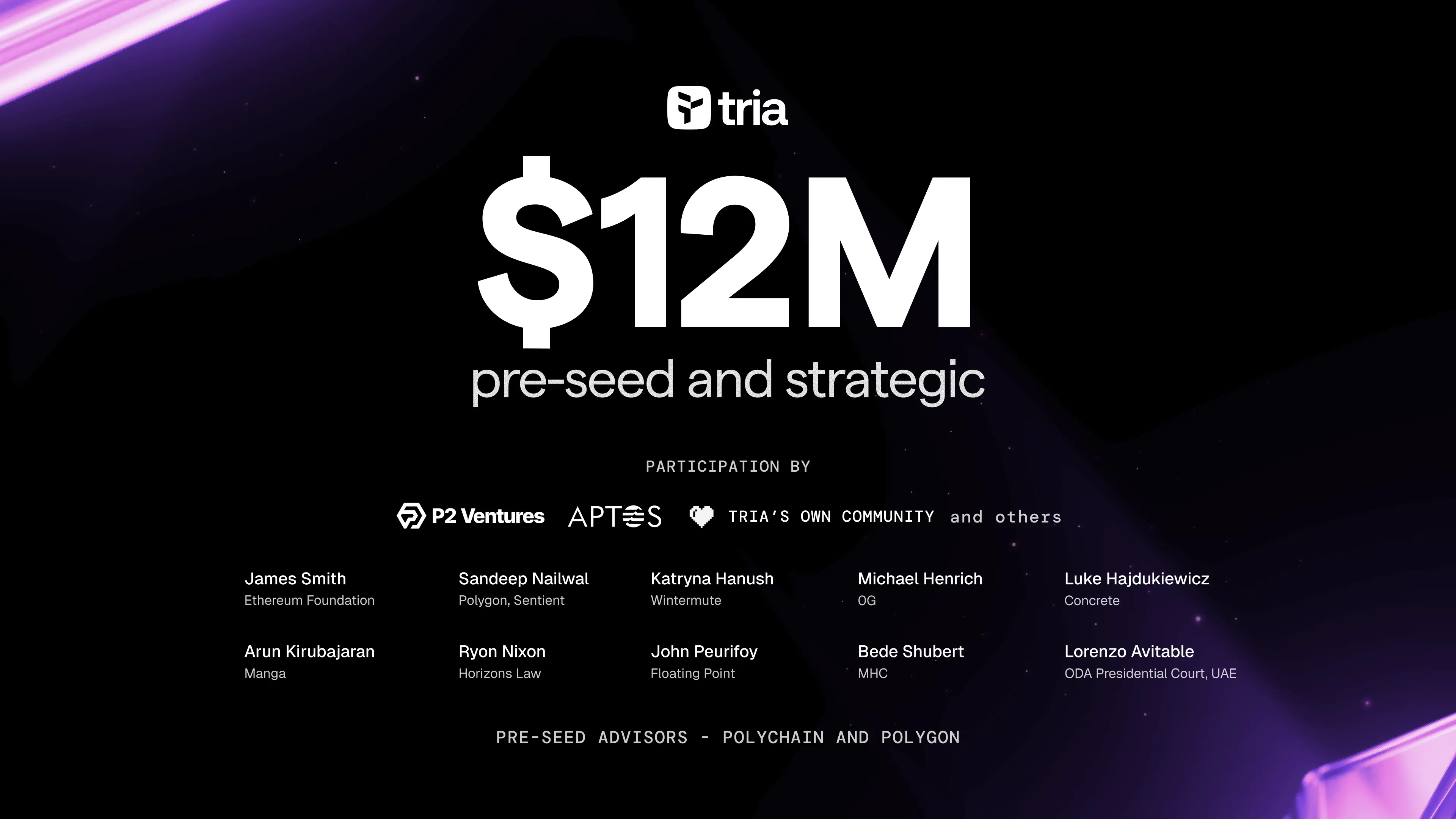 自托管新银行和支付基础设施 Tria 宣布完成 1200 万美元的 Pre-seed 和战略轮融资