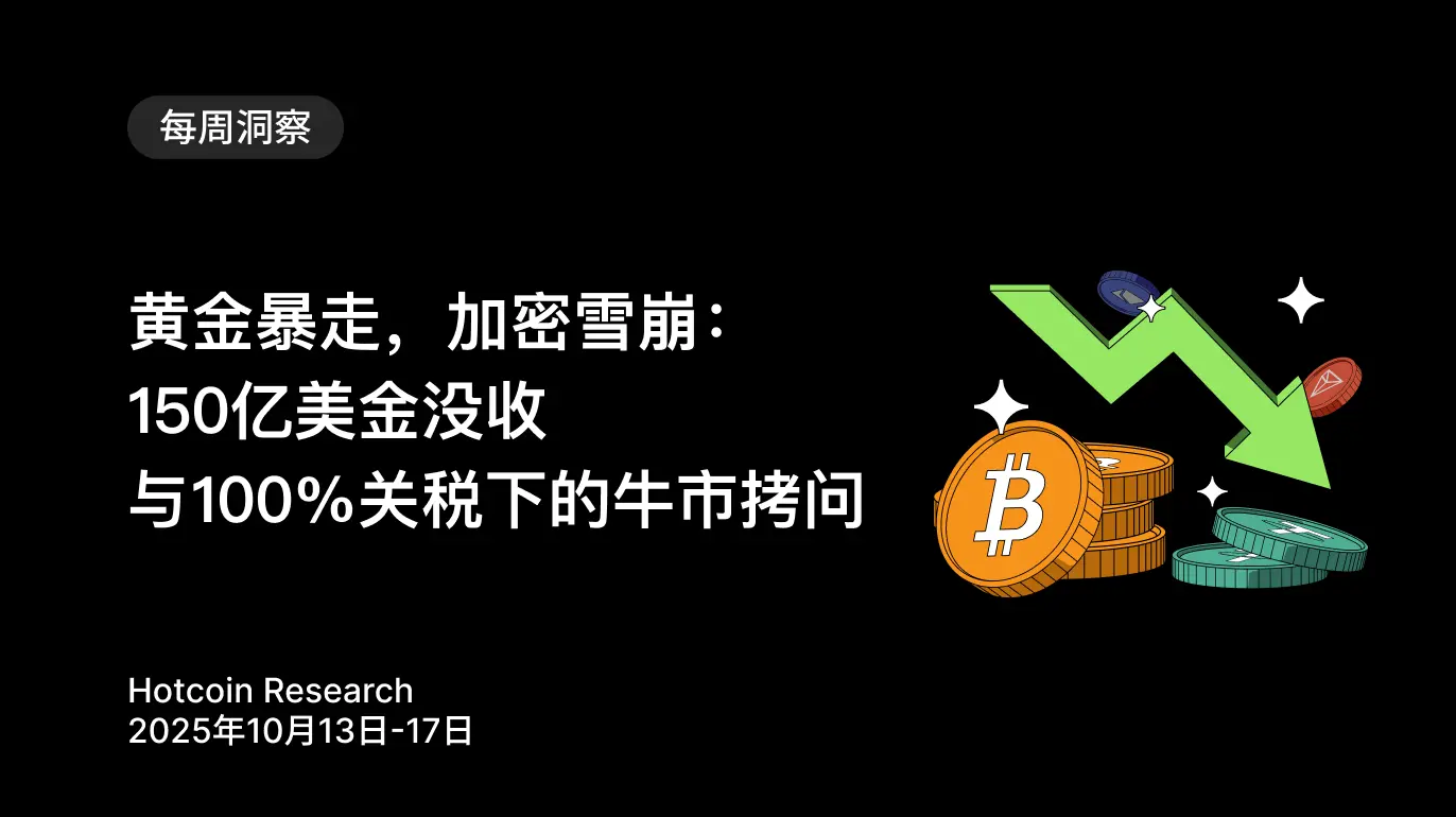 黃金暴走，加密雪崩：150 億美金沒收與 100% 關稅下的牛市拷問