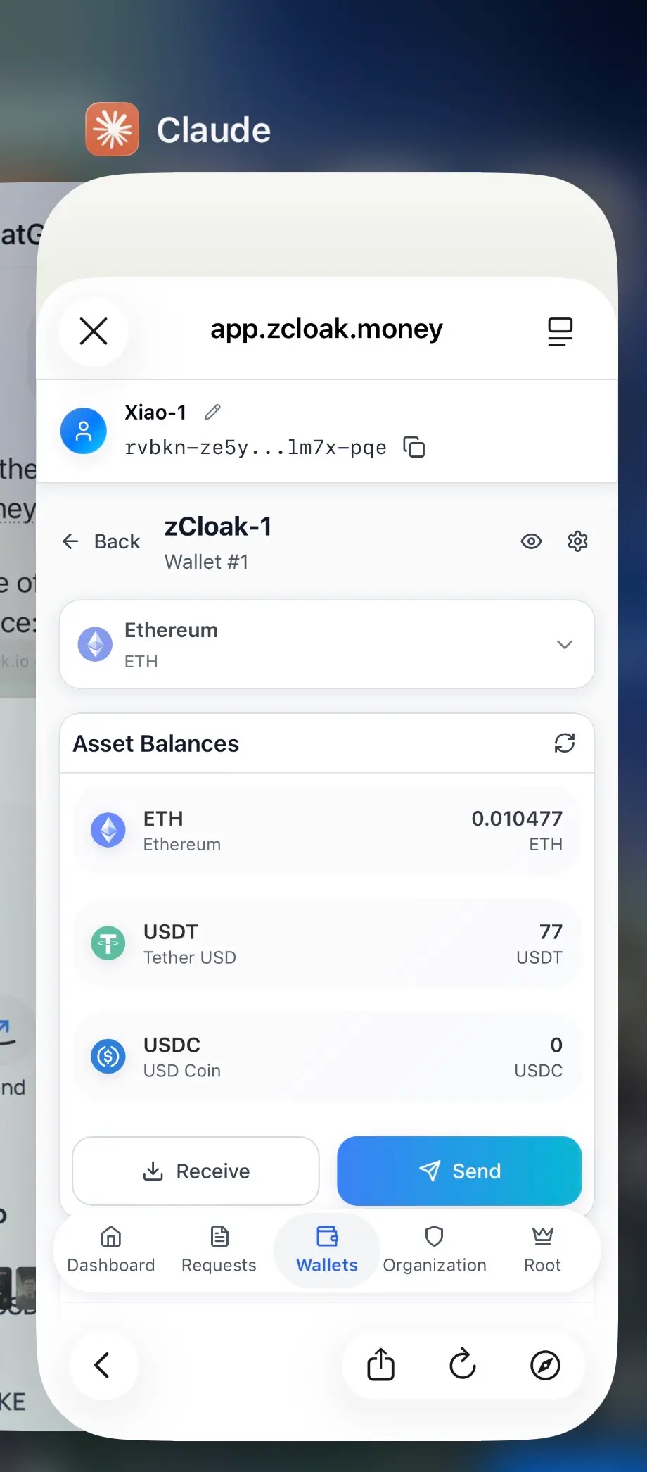 zCloak Passkey ウォレットが ChatGPT と Claude APP の統合を完了しました。