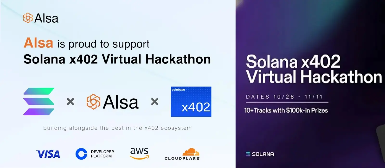 AIsaはSolana x402バーチャルハッカソンをスポンサーし、エージェンティックペイメントの新時代を共に推進します。