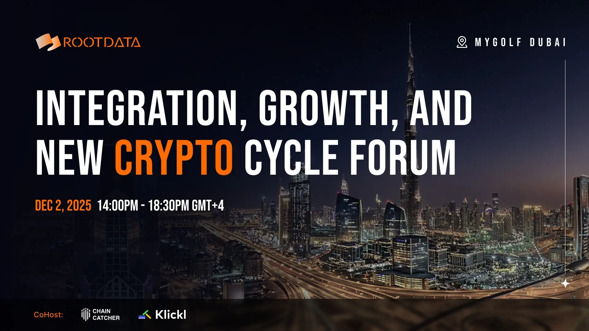 Bill Qian, co-founder and managing partner of Cypher Capital, confirmed his attendance at the Dubai RootData forum themed 