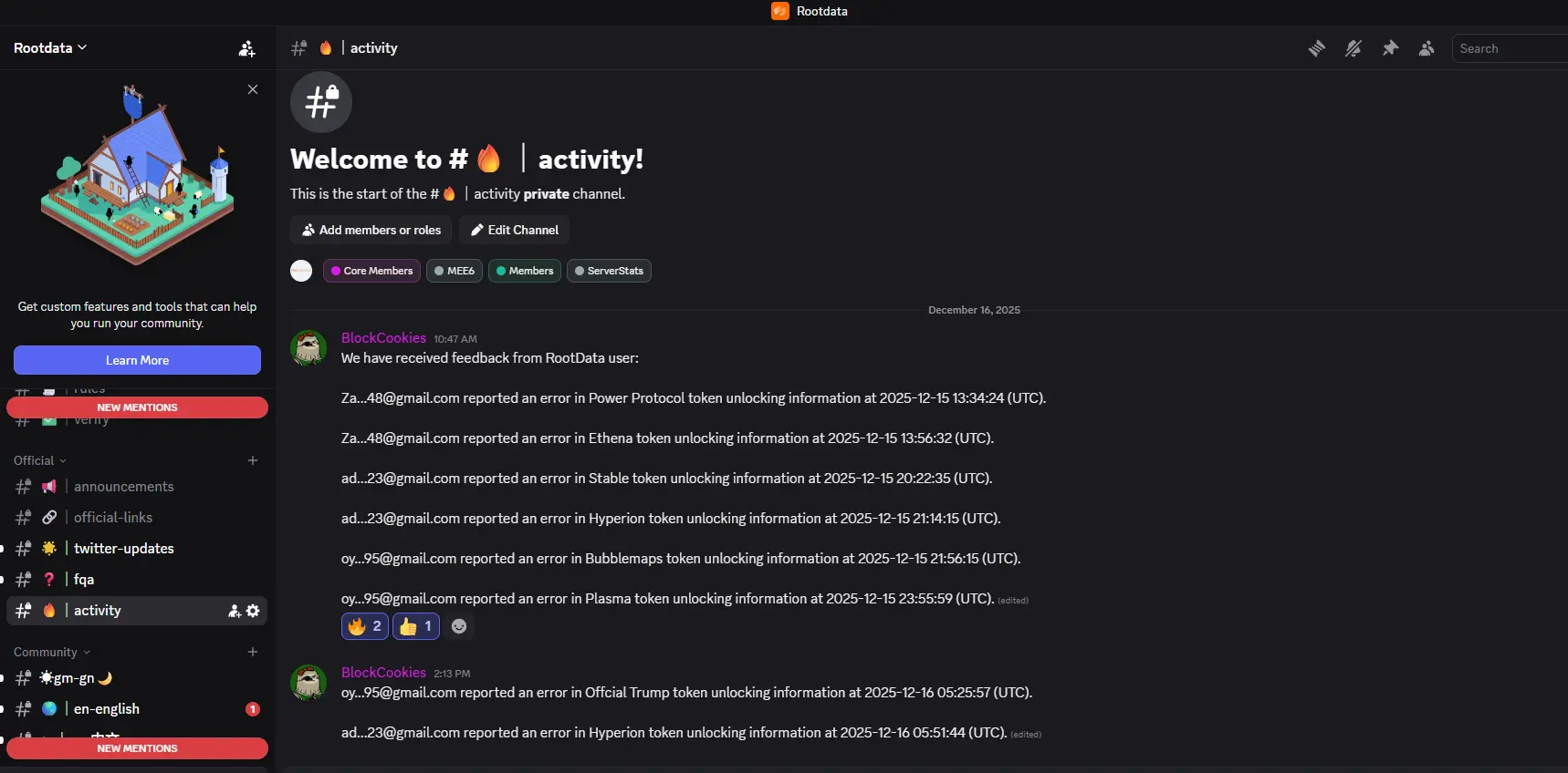 RootData 代幣解鎖懸賞活動持續火爆，已收首批用戶群體反饋