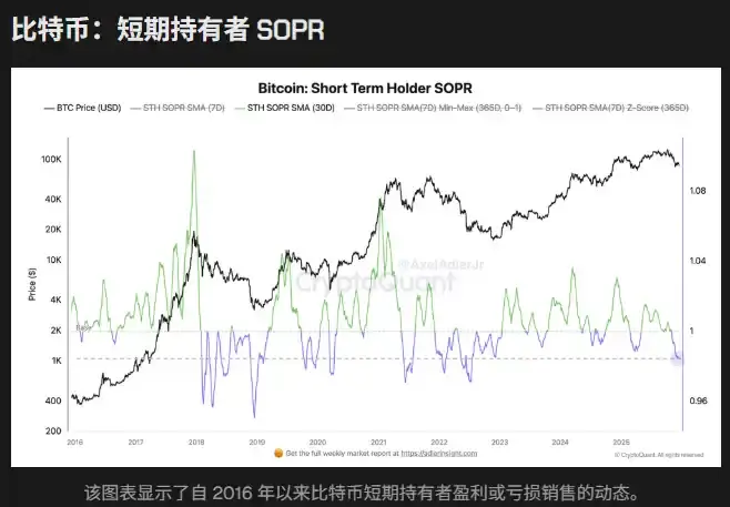 CryptoQuant：比特币价格已跌破短期持有者买入均价