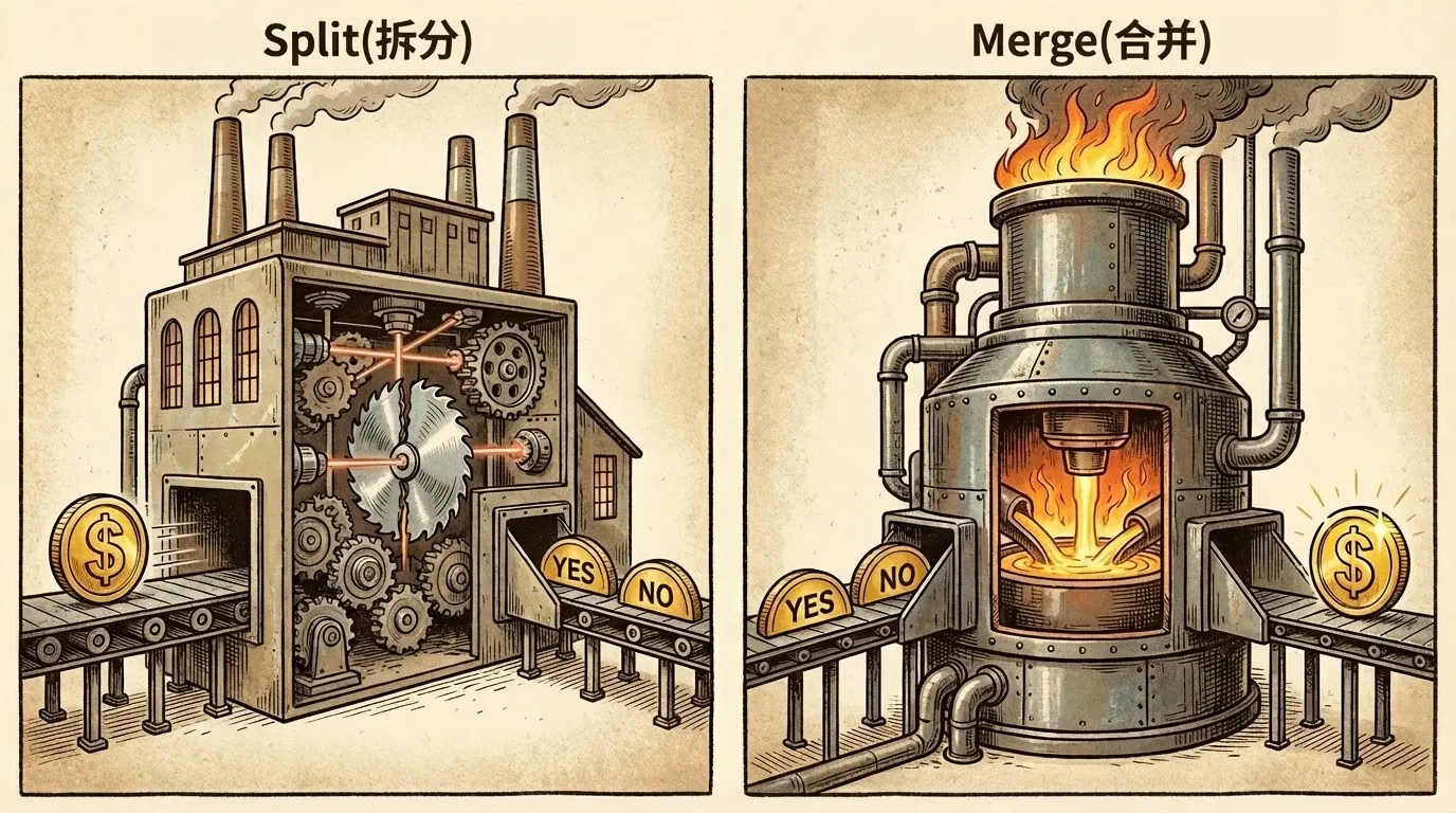 Where do Polymarket's chips come from? Understanding "splitting" and "merging" in one article