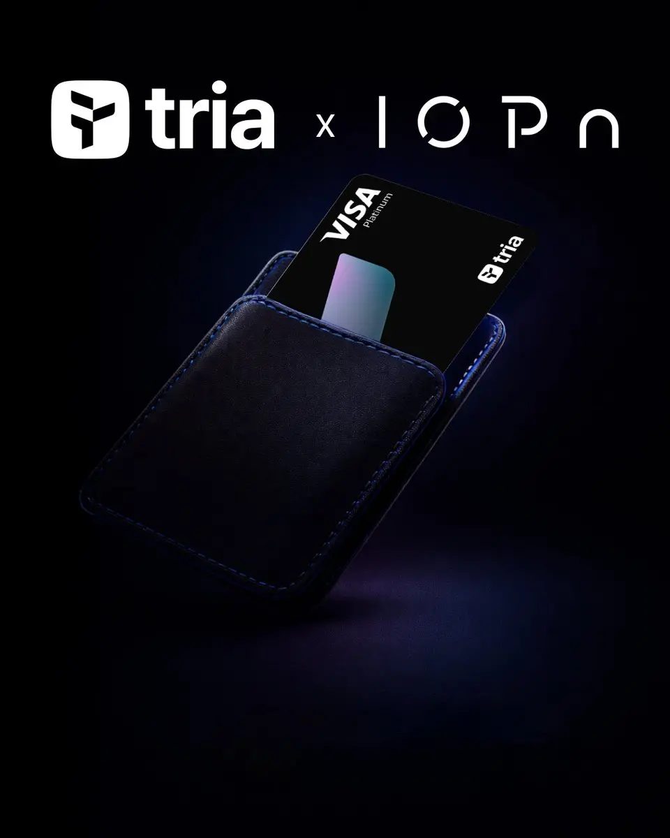 IOPn announced a partnership with Tria to launch a cryptocurrency credit card with cashback and OPN rewards