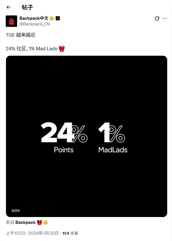 Backpack will distribute an airdrop of 1% of the total supply to Mad Lads holders