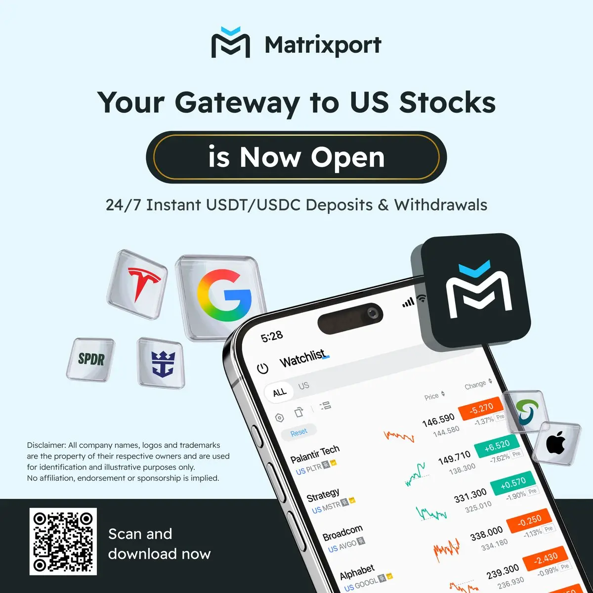 Matrixport 正式开放稳定币直投美股交易，构建行业领先“数字资产+持牌券商”直连生态