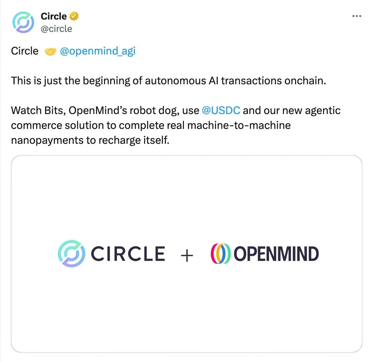 Based on the robot self-charging technology jointly developed by OpenMind and Circle, the FABRIC Foundation will further promote the large-scale deployment of the machine economy and intelligent agents from two main directions