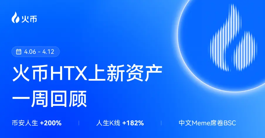 Huobi HTX New Asset Weekly Review (4.6—4.12): Binance Life +200%, Life K-line +182%, multiple tracks strongly leading the rise