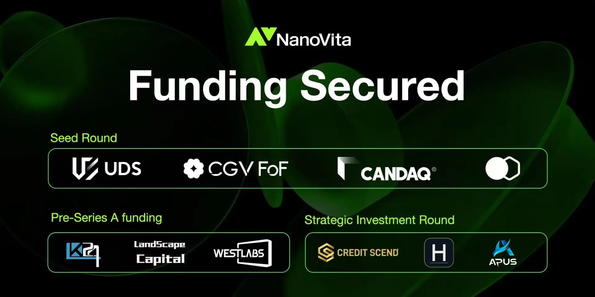 DeSci 项目 NanoVita 宣布完成战略融资，Harbor Digital Ventures 等参投
