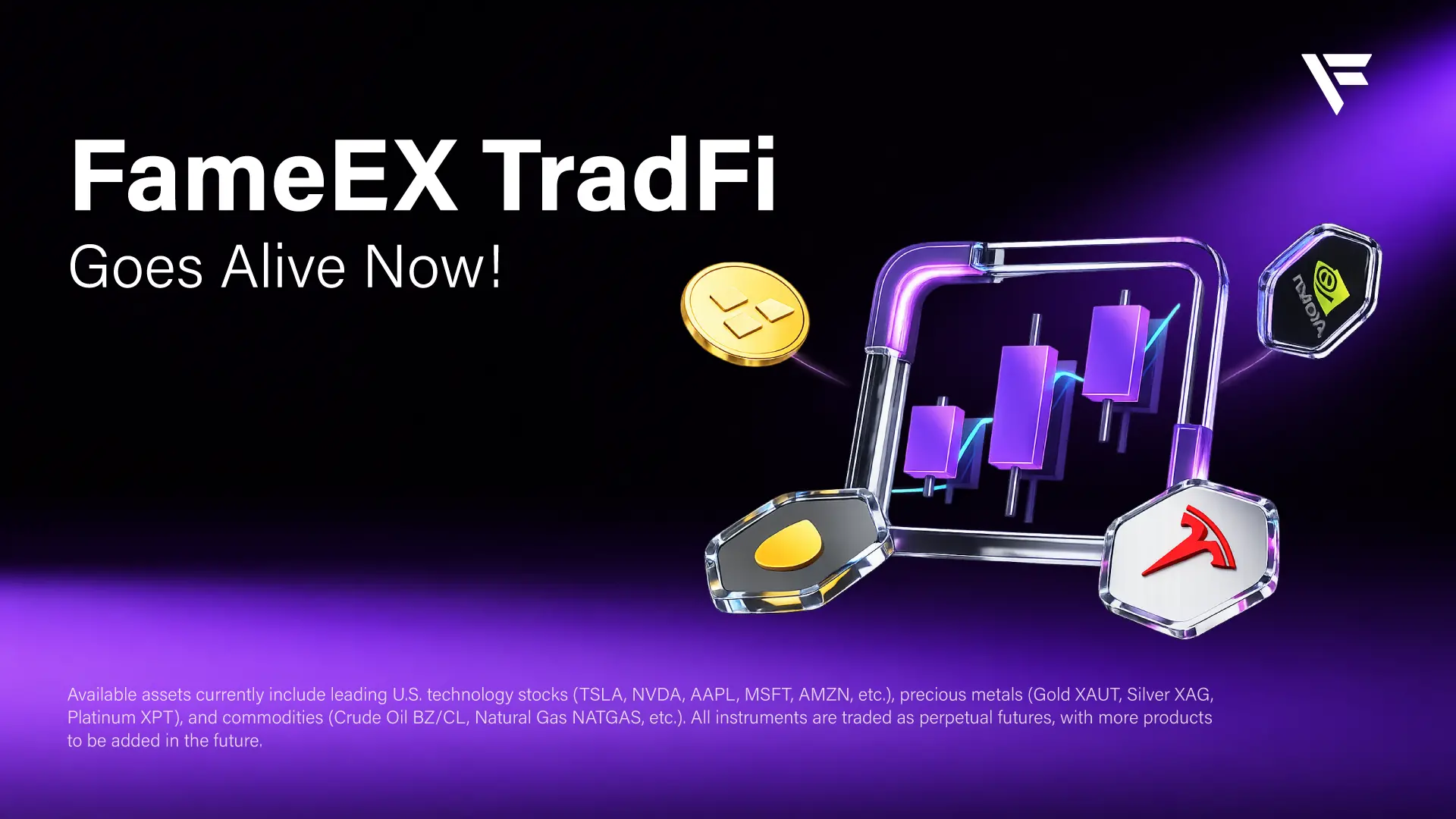 The TradFi sector is officially launched, FameEX offers one-stop trading for US stocks and commodities, win 1,060 USDT
