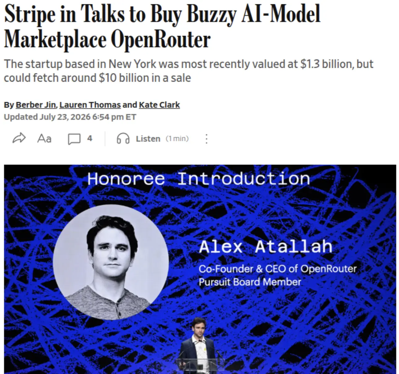 OpenSea founder takes action again: OpenRouter sells for a valuation of 10 billion to Stripe
